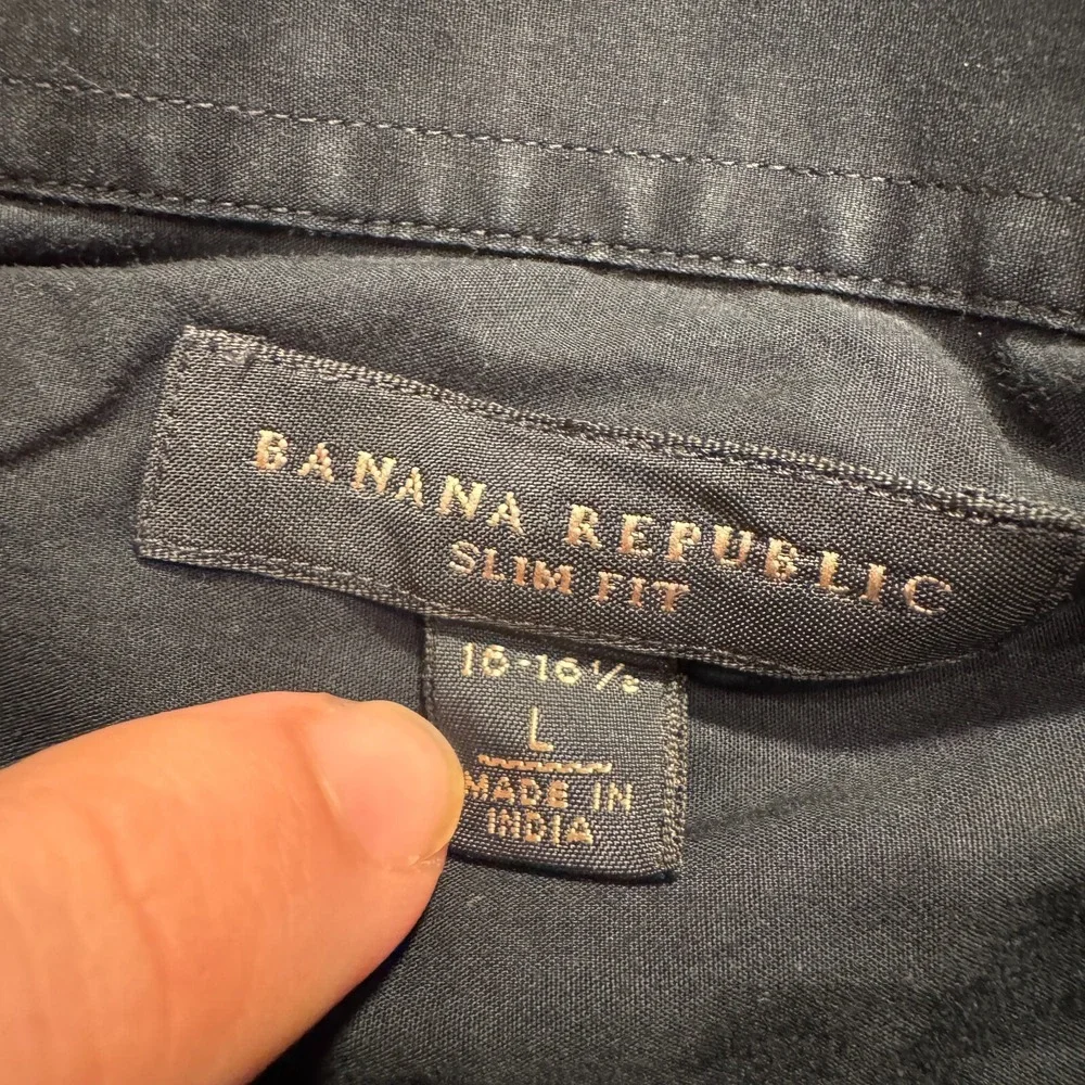 Banana Republic Shirt Mens Large‎ Blue Long Sleeve Button Up Slim Fit Cotton